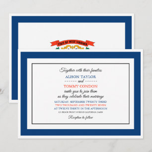 West Virginian Flag, Flag of West Virginia Wedding Invitation