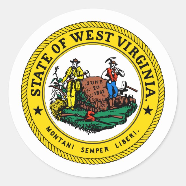 West Virginian Seal, Seal of West Virginia Sticker (Front)