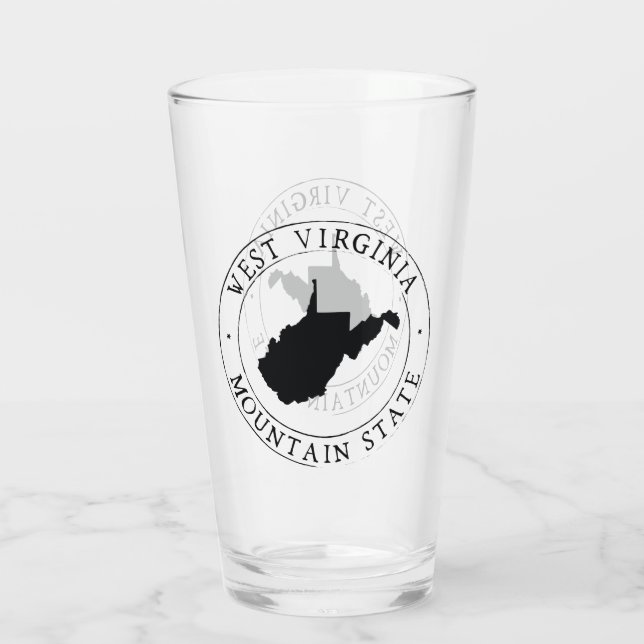 West Viriginia State Drinking Glass (Back)