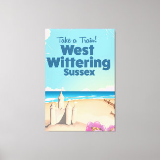 West Wittering Sussex beach vintage travel poster Canvas Print