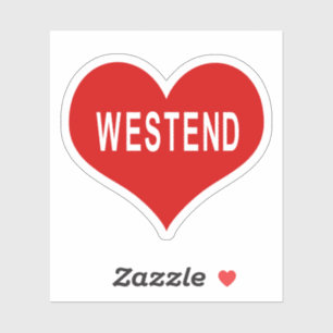 WESTEND Red Love Heart Vinyl Sticker