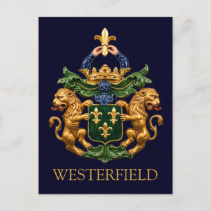Westerfield Dutch Family Coat Of Arms. Postcard