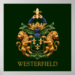 Westerfield Dutch Family Coat Of Arms. Poster
