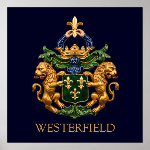 Westerfield Dutch Family Coat Of Arms. Poster