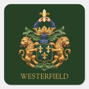 Westerfield Dutch Family Coat Of Arms. Square Sticker