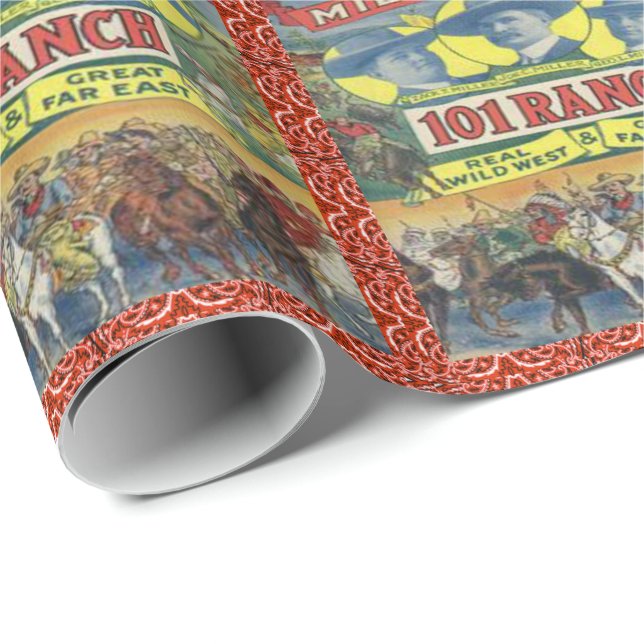Western 101 Ranch Rodeo Cowboy Wrapping Paper (Roll Corner)