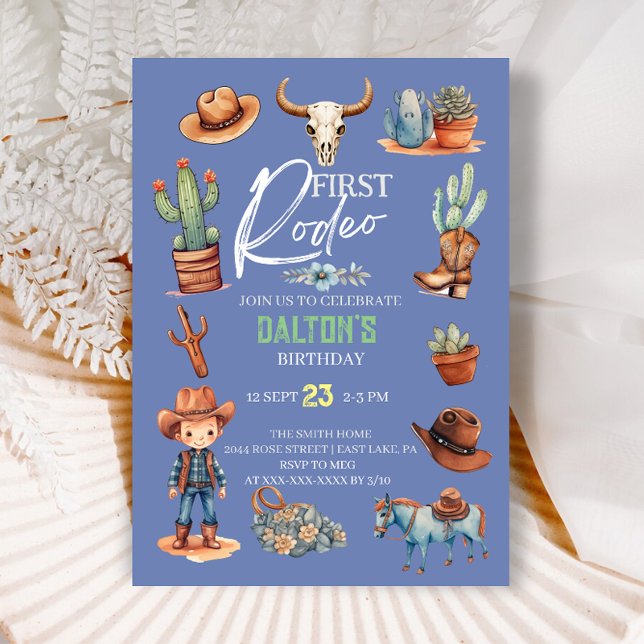 Western 1st Birthday Rodeo Cowboy Birthday Invitation (Creator Uploaded)