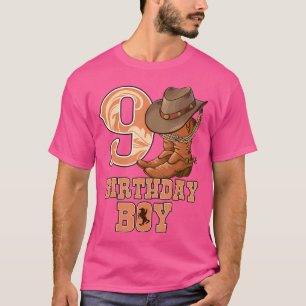 Western 9Th Birthday Cowboy 9 Year Old Boy Rodeo B T-Shirt