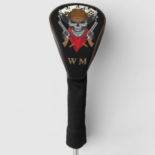 Western Aces N Eights Cowboy Skull Monogram Golf Head Cover