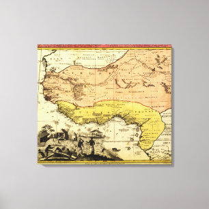 Western AfricaPanoramic MapWestern Africa 3 Canvas Print