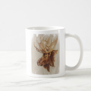 Western American Animal Study   Moose Portrait Coffee Mug