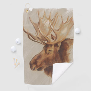 Western American Animal Study   Moose Portrait Golf Towel