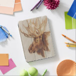 Western American Animal Study | Moose Portrait iPad Pro Cover<br><div class="desc">Enjoy this fresh creative geometric design on a product or wallart piece to enhance and add to the world around you. Artist: Ethan Harper</div>