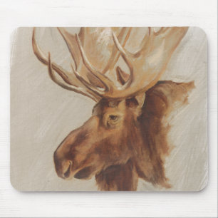 Western American Animal Study   Moose Portrait Mouse Mat