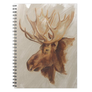 Western American Animal Study   Moose Portrait Notebook
