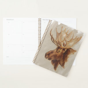 Western American Animal Study Moose Portrait Planner