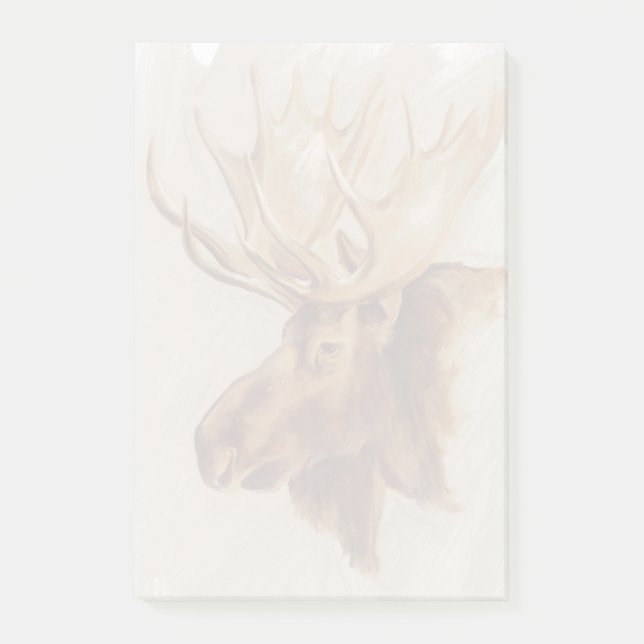 Western American Animal Study | Moose Portrait Post-it Notes (Front)
