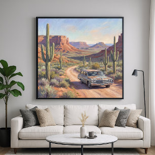 Western American Drive - Painterly Style Art Poster