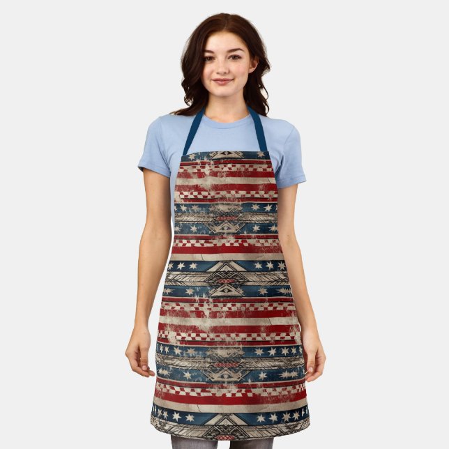 Western American Flag Apron (Worn)