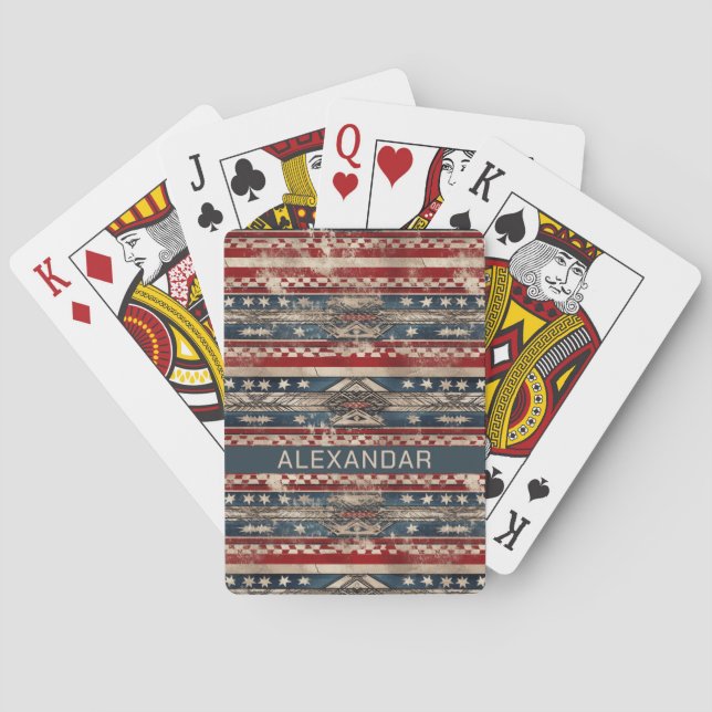 Western American Flag  Playing Cards (Back)