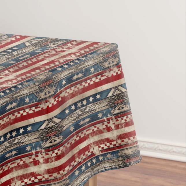 Western American Flag Tablecloth (In Situ)