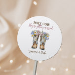 Western and Country Flowers Boots Rustic Wedding Classic Round Sticker<br><div class="desc">Western and Country Flowers Boots Rustic Wedding Classic Round Sticker</div>
