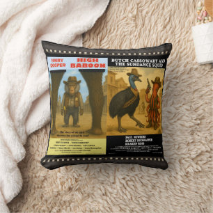 Western Animal Movie Poster Parody Cushion