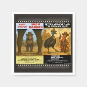 Western Animal Movie Poster Parody Napkin