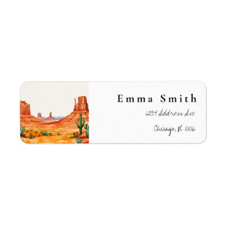 Western Arizona Desert Return Address Cactus Label