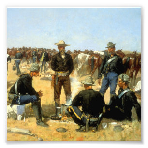 Western Art “Cavalryman's Breakfast” Photo Print