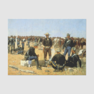 Western Art “Cavalryman's Breakfast” Tissue Paper
