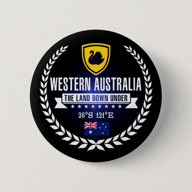 Western Australia 6 Cm Round Badge (Front)