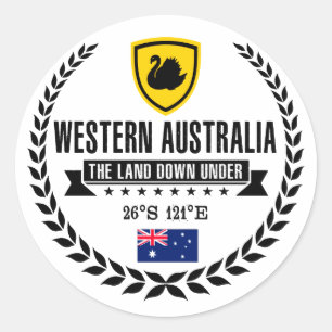 Western Australia Classic Round Sticker