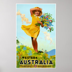 Western Australia Restored Vintage Travel Poster