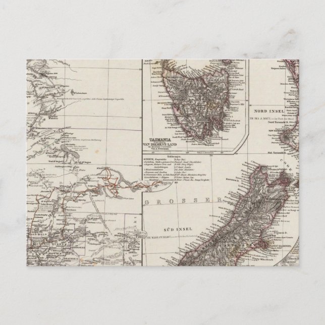 Western Australia Tasmania and New Zealand Postcard (Front)