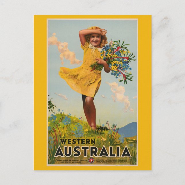 Western Australia vintage travel ad Postcard (Front)