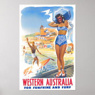 Western Australia vintage travel Poster