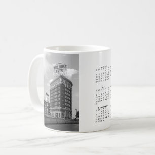 Western Auto Curved Building 2026 Calendar Coffee Mug