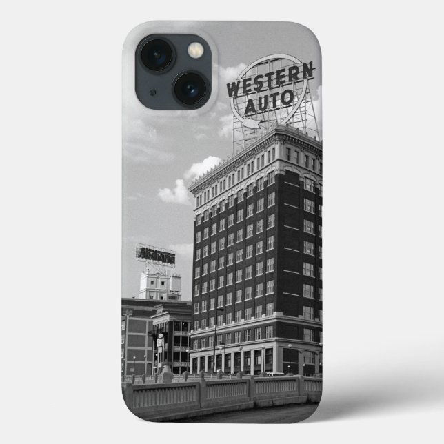 Western Auto Half Cylinder Building Case-Mate iPhone Case (Back)