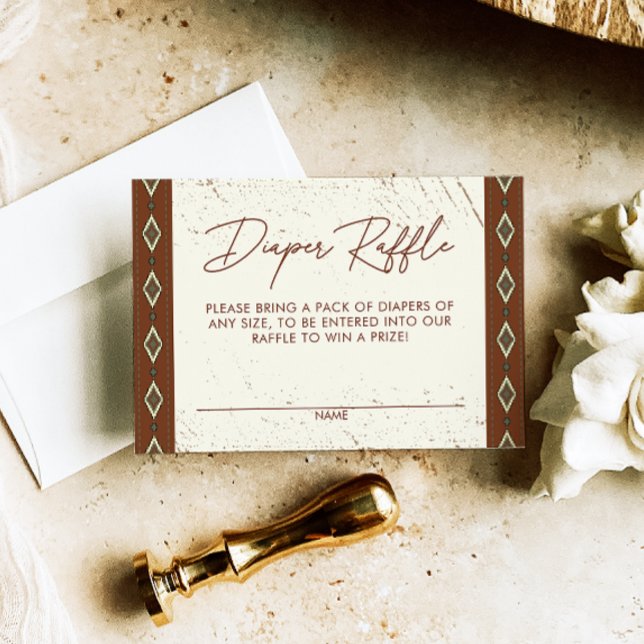 Western Aztec Rustic Boho Diaper Raffle Card (Creator Uploaded)