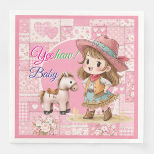 Western Baby Cowgirl Paper Plate Napkin