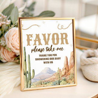 Western Baby Shower Favors Sign