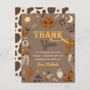 Western Baby Shower Thank You Card   Cowboy Shower