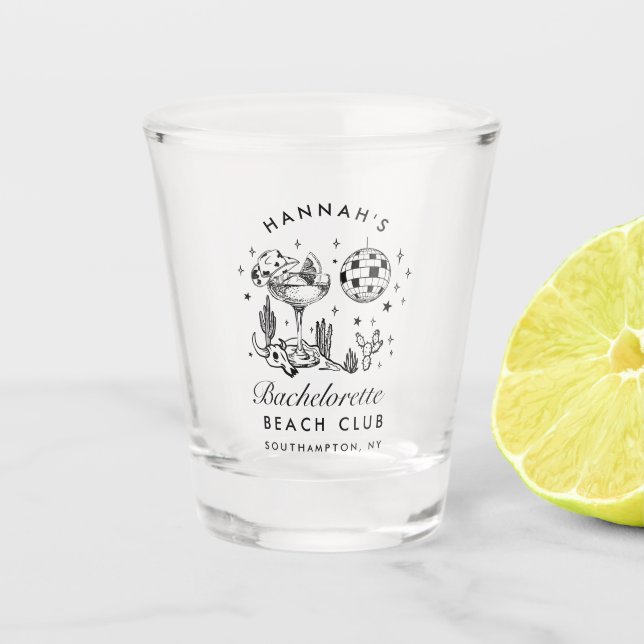 Western Bachelorette Weekend Party Shot Glass (Front)