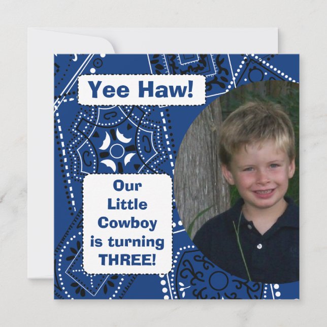 Western Bandanna Cowboy Birthday Invitation (Front)