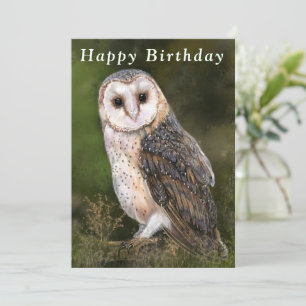 Western Barn Owl Birthday Card