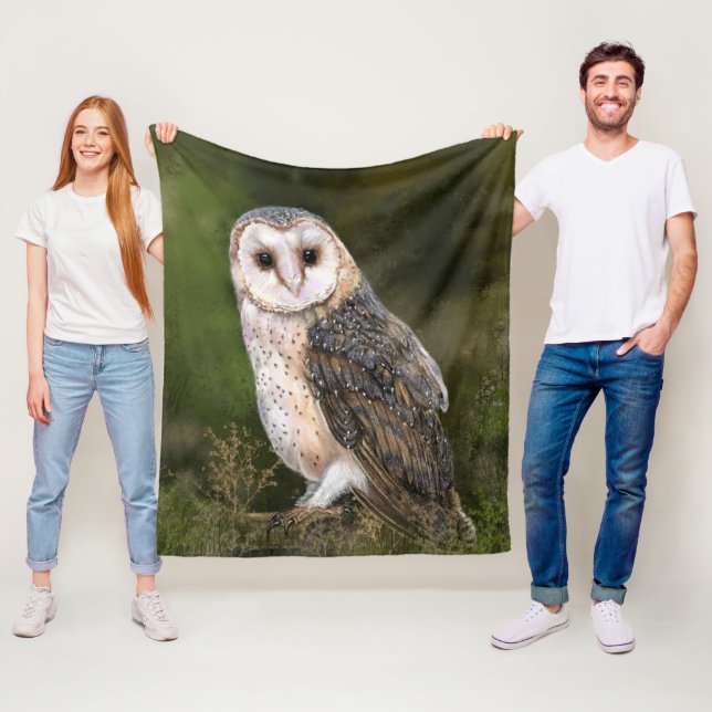 Western Barn Owl Fleece Blanket (In Situ)