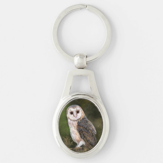 Western Barn Owl Keychain (Front)