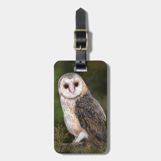Western Barn Owl Luggage Tag (Front Vertical)