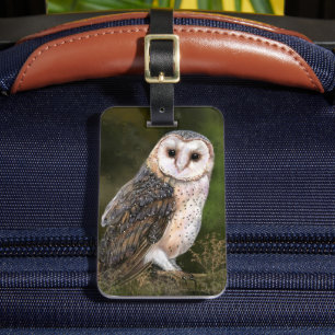 Western Barn Owl Luggage Tag